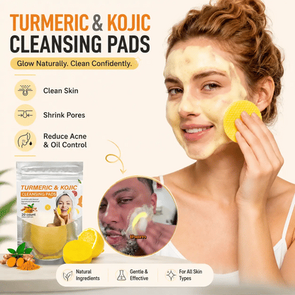Glowmira® Turmeric & Kojic Cleansing Pads – 20-Count Daily Face Pads