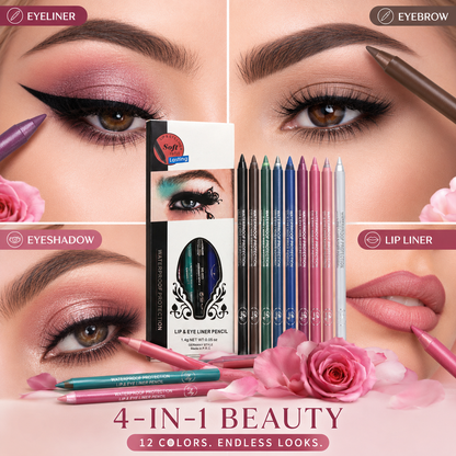 13-Color Waterproof Lip & Eye Liner Pencil Set