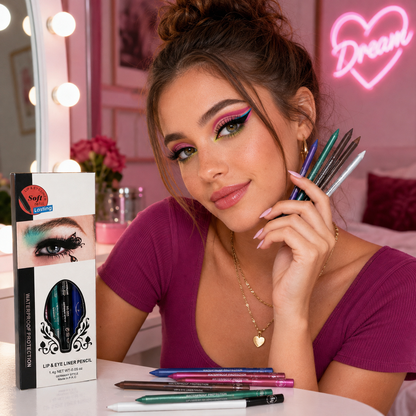 13-Color Waterproof Lip & Eye Liner Pencil Set