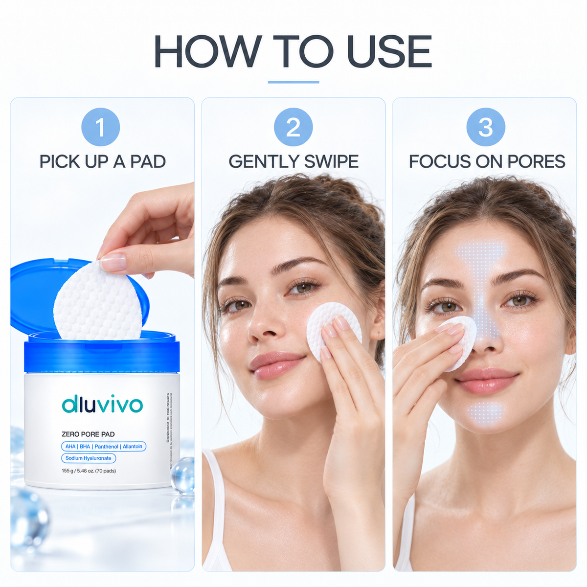 Dluvivo® Zero Pore Pads – Dual-Texture AHA + BHA Pore Care Pads