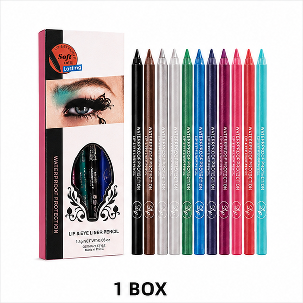 13-Color Waterproof Lip & Eye Liner Pencil Set