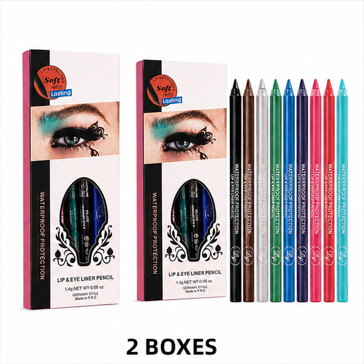 13-Color Waterproof Lip & Eye Liner Pencil Set