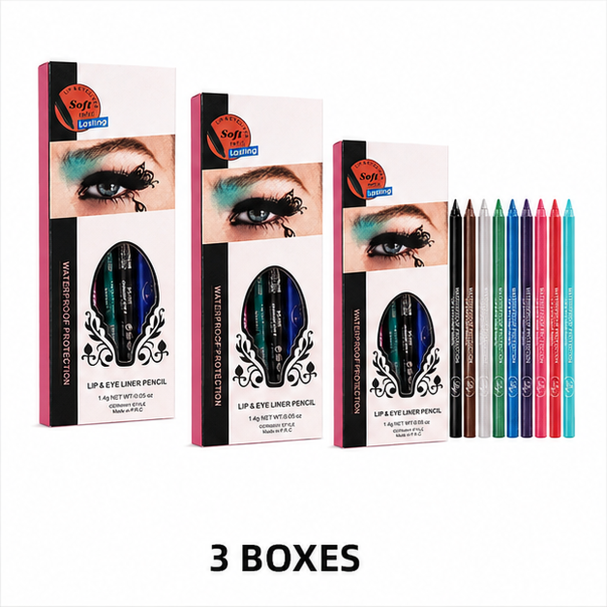 13-Color Waterproof Lip & Eye Liner Pencil Set