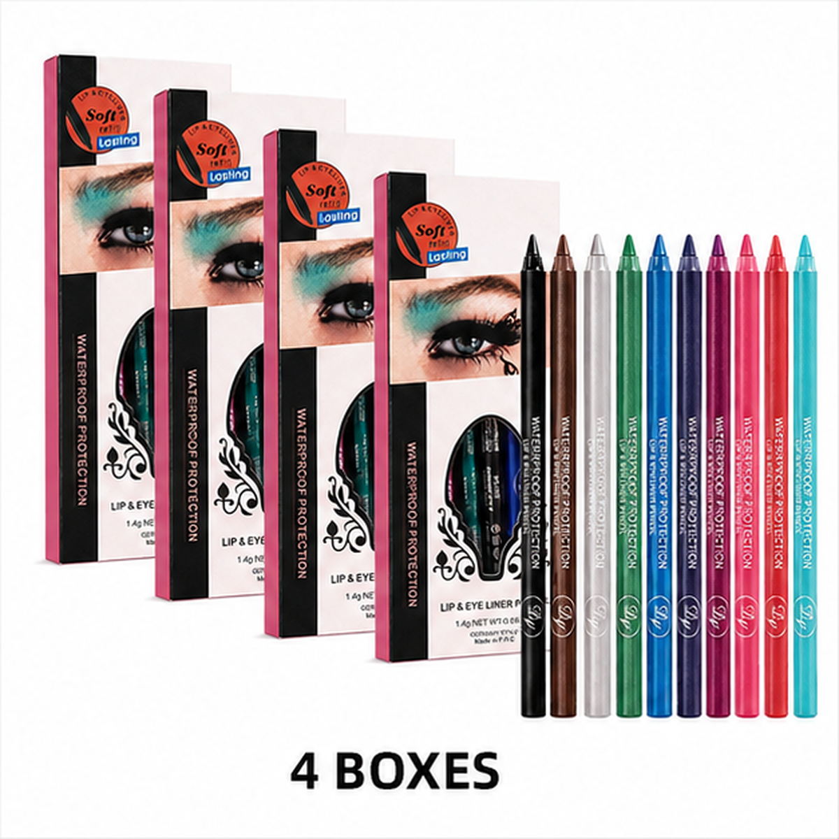 13-Color Waterproof Lip & Eye Liner Pencil Set